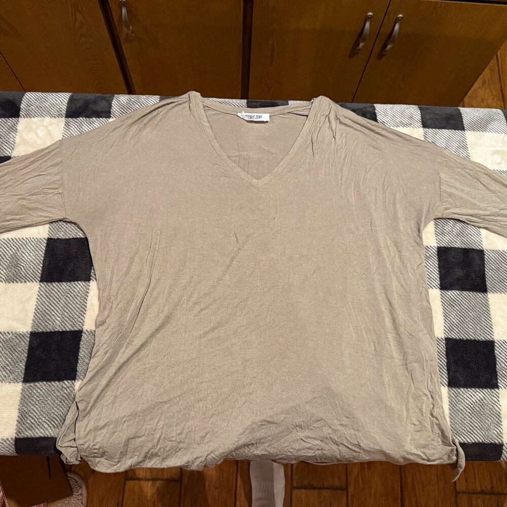 Double Zero 3/4 Sleeve Olive Green Women's Shirt
